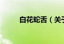 白花蛇舌（關于白花蛇舌的介紹）