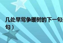 幾處早鶯爭(zhēng)暖樹(shù)的下一句是哪一句（幾處早鶯爭(zhēng)暖樹(shù)的下一句）