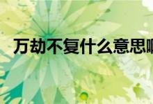 萬劫不復(fù)什么意思?。ㄈf劫不復(fù)什么意思）